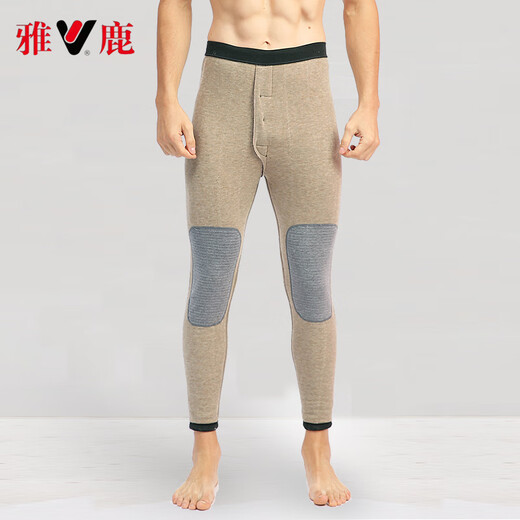 Yalu Men's Mulberry Silk Wool Warm Cotton Pants Plus Velvet Thickened Knee Pads Slim High Waist Warm Pants Youth Slim Cotton Pants Iron Gray - Silk Thickened 2XL (2.5-2.7 feet) There is weight in the size chart