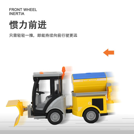 WENYI大号仿真扫地车模型垃圾车玩具儿童惯性环卫车男孩生日礼物玩具车 681A