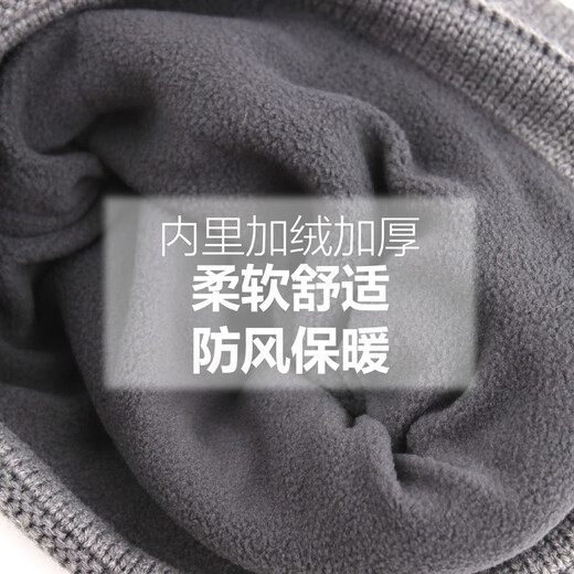 云见森知帽子男冬季时尚针织帽加绒加厚保暖毛线帽潮防寒帽子围脖套装 9738红色