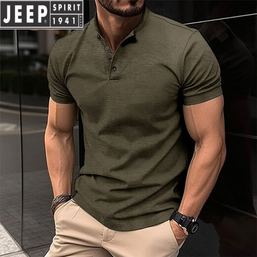 Jeep Spirit Herren kurzärmelig Slim Slim Cotton Burgundy T-Shirt Herren Trendy Jung