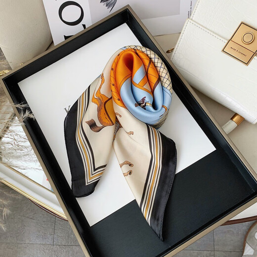 Xianglaner 70 kleiner quadratischer Schal für Damen, neuer Sommer, leichter Luxusschal, modischer High-End-Schal für Mütter, Jasmine Butterfly-Green 70