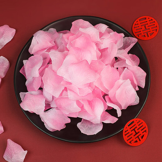 Kind and auspicious flower petals hand-spreading flowers for confession and proposal rose petals decoration romantic arrangement wedding wedding event atmosphere flower scattering red_simulated petals 1200 pieces 1 piece