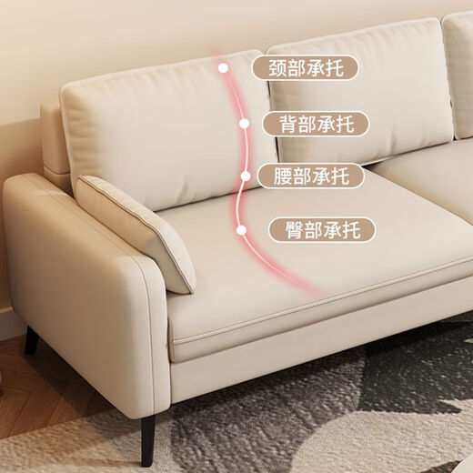 Heji simple modern small apartment rental bedroom apartment living room clothing store rest area reception double sofa lazy person brown - cat claw leather (scratch and wear-resistant) small double 118cm