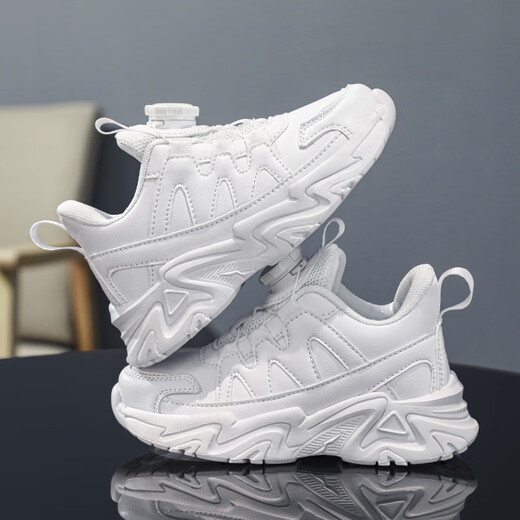 SNOOPY史努比童鞋儿童运动鞋男女童学生小白鞋秋季减震跑鞋0013A白色37