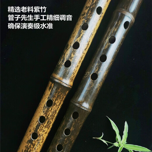 管子先生管子先生手作老紫竹演奏级短箫洞箫萧迷你箫便携式箫精品短萧乐器 一节六孔G调