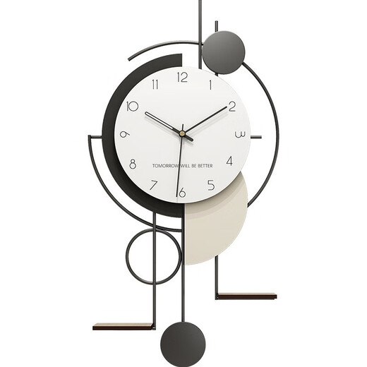 Yunya Creative Clock Background Wall TV Wall Clock Living Room 2023 New Internet Celebrity Clock No Punch-Free Restaurant Simple Decoration Creative Wall Clock 80cm*40cm Random Ornaments