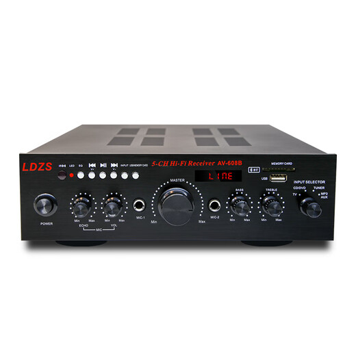LDZS220V Hochleistungsbluetooth-Verstärker Home Karaoke USB Flash Drive Card Fieber 5.0 Surround-Sound Stufe 400 Whifi leerer Verstärker 608B Schwarz
