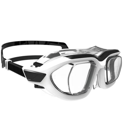 DECATHLON large-frame myopia swimming goggles high-definition anti-fog and anti-leakage goggles simple black and white 500-4855176