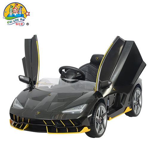 
Zhilebao Lamborghini baby electric car can be seated for people, remote control four-wheel toy car, children's car four-wheel drive noble gray