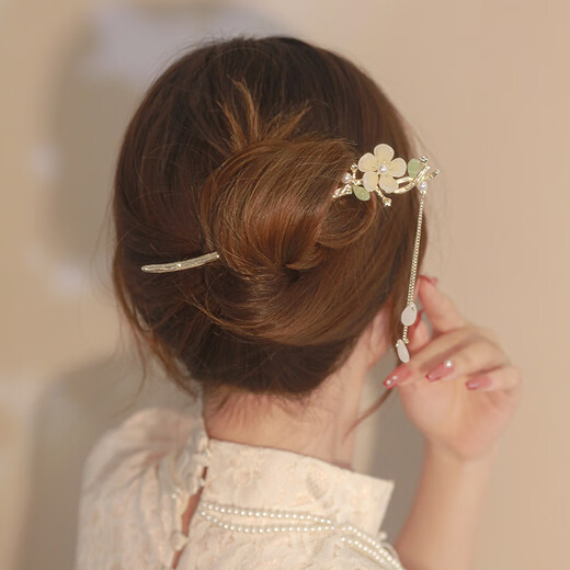 Xiangwan Hairpin Hairpin Magnolia Tassel Hairpin Simple Modern Updo Hairstyle Shake Ancient Style Hairpin Hairpin Hairpin Hair Accessory