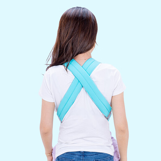 婴儿背带前后两用简易前抱式宝宝抱带轻便多功能抱托新生儿横抱式夏季透气网出行抱娃背娃轻便背孩子背袋背巾 天而03纯色#湖蓝网 均码