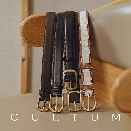 CULTUM 2.5cm cowhide casual versatile retro high-end belt men's business genuine leather pin buckle belt 01 coffee color 115cm