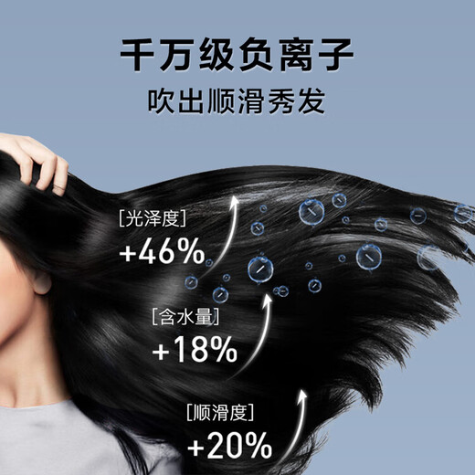 Superman travel essential hair dryer household hair dryer high power negative ion high wind speed drying low noise portable hair dryer birthday gift DJ818 gold glaze blue