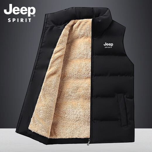 
JEEP SPIRIT vest men's cotton jacket vest men's autumn and winter vest casual thickened warm vest men's cotton jacket outdoor windproof jacket 683 blue L