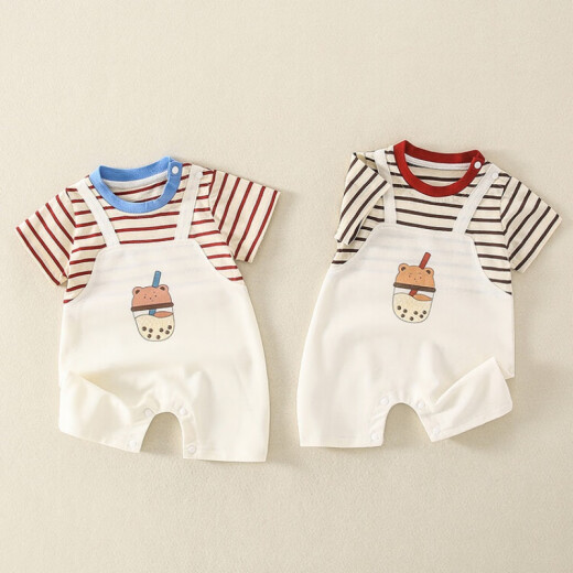 
Disney brand children's clothing baby short-sleeved clothes summer thin baby boy summer onesie newborn full moon crawling suit 6210 white 66cm