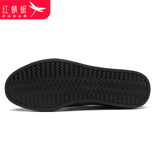 红蜻蜓（RED DRAGONFLY）男鞋一脚蹬板鞋男春秋新款软底男士休闲鞋驾车舒适轻便懒人帆布鞋 C0TT00301 黑色 39