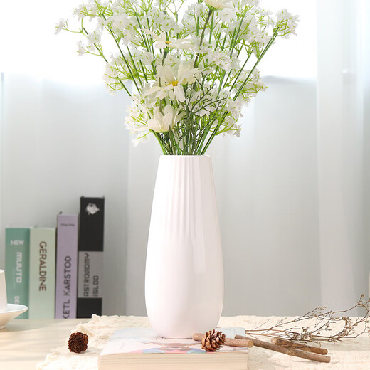 Shengshi Taibao Nordic ceramic vase ornaments simulation flower gypsophila vase vase decorative ornaments vertical edge 20cm
