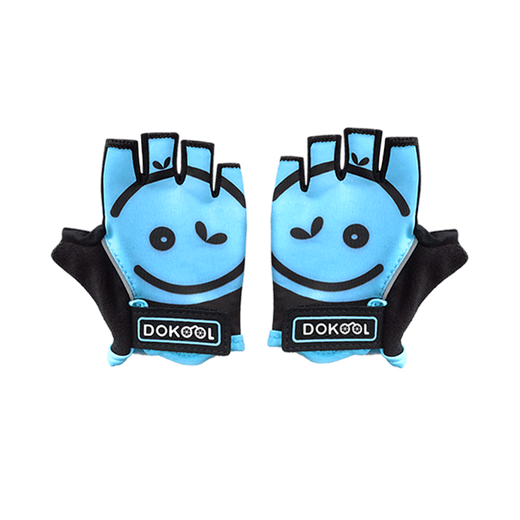 DOKOOL children's sports gloves 2-6 years old children's lightweight roller skating balance car scooter anti-slip breathable half-finger gloves sports outdoor riding armor equipment accessories sky blue