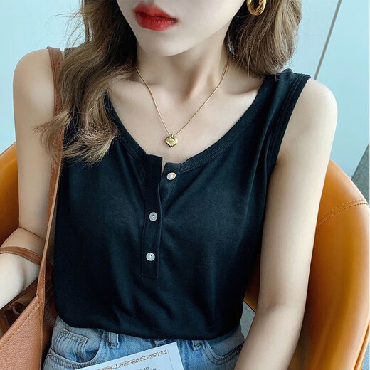 
Yu Zhaolin's vest for women in summer, wearing suspenders, inner wear, and covers the secondary breasts, sleeveless loose ice silk top. YZL-Roaming Diary [White] buttons. XL code recommended: 110-140Jin [Jin equals 0.5 kg]