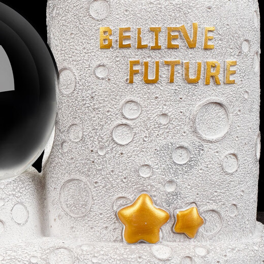 Zhenxiqi Astronaut Pen Holder Children's Day Gift Night Light Office Desk Ornament Creative Crystal Ball Pen Holder Birthday Gift [Golden Astronaut Crystal Ball Pen Holder Lamp]