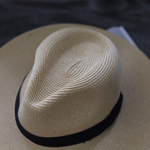 Oufandi large brim men's straw hat sun protection summer large sun hat women's outdoor large brim sun hat good off-white one size adjustable (55-60cm), with windproof rope