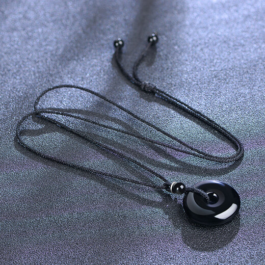 Istone obsidian safety buckle wealth rolling pendant new chinese style birthday gift for girlfriend
