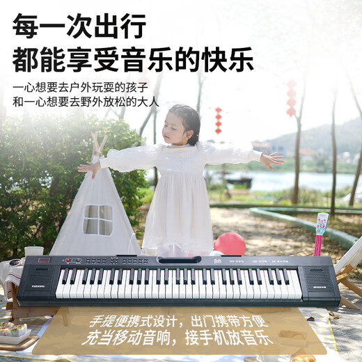 俏娃宝贝（QIAO WA BAO BEI）儿童电子琴初学6到12岁玩具女孩钢琴3生日礼物成人家用教学音乐器 94CM充电61键钢琴键电子琴+琴架