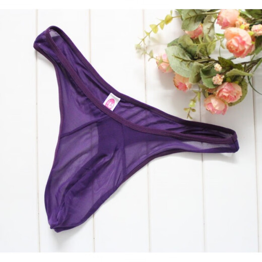Adult Beauty Private Shipping Transparent Sexy Men's Thong Mesh Low-Waist Temptation Underwear T-Pants for Adults Two Packs Remember to Remark Color 0 One Size