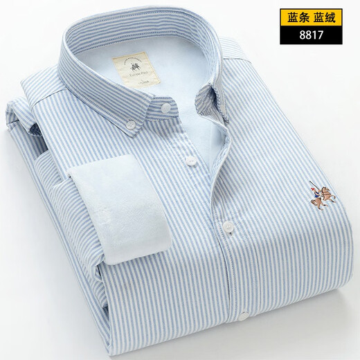 Colombass Winter Plus Velvet Engrosada camisa tibia Camisa a cuadros de manga larga de hombres