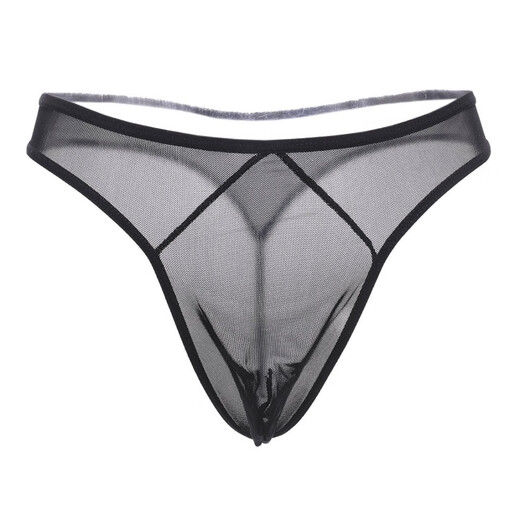 Adult Beauty Private Shipping Transparent Sexy Men's Thong Mesh Low-Waist Temptation Underwear T-Pants for Adults Two Packs Remember to Remark Color 0 One Size