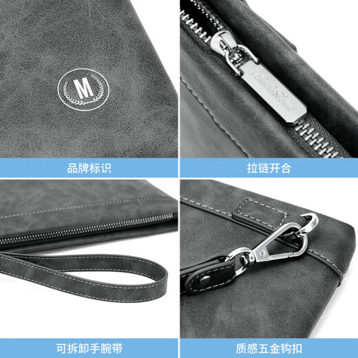Mashalanti men's handbags casual large -capacity handbag multifunctional envelope bags, fashion zipper, business wallets, business wallet Father's Day gifts, dad boyfriend and husband, husband and husband