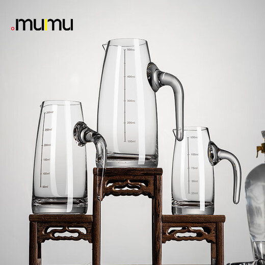MUMU liquor dispenser spirits household high-end Chinese-style large crystal glass with scale jug