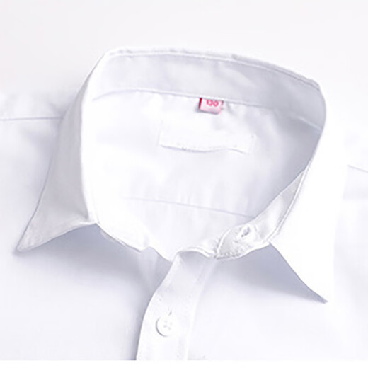 Jiuyu's children's white shirt, boys' spring and autumn pure cotton long-sleeved shirt, middle-aged and older children's performance solid color performance clothes, primary school uniforms, white 170 (suitable for height 161-170cm)