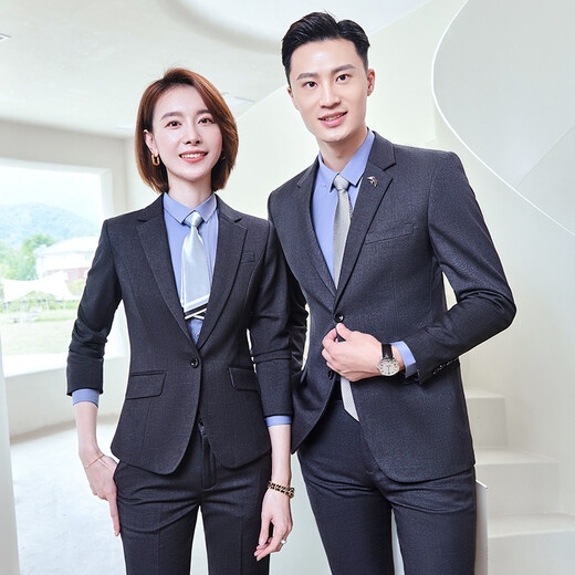 Lido Yichen Professional suit Spring and Autumn Men's and Women's Outer Suit Workwear 698 Dark Gray Women's Suit 2XL
