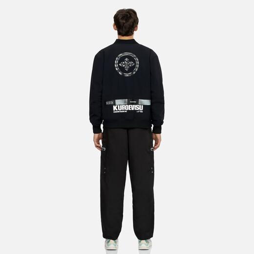Evisu Kuro Herren Reißverschluss Home Printed Bomber Jacke 2AEGNM3JK5009XXNQ Black L