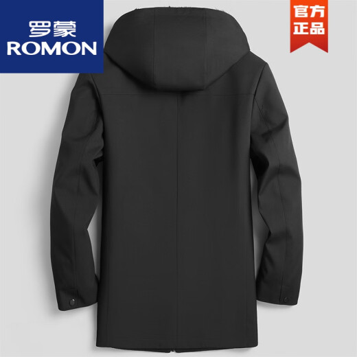 ROMON's new parka men's mink fur all-in-one genuine fur Nick coat middle-aged warm winter coat black size is too small, you can go up one size 175/XL