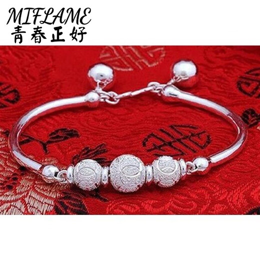 Hanzhu pure silver s999 silver bracelet, jade bead bracelet for women, birthday gift for girlfriend, lucky star