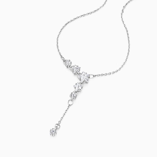 Crystal star 925 silver necklace women's birthday gift for girlfriend tassel clavicle chain high-end pendant best friend