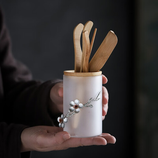 Zhengyang Tea Ceremony Six Gentlemen Kung Fu Tea Set Accessories Glass Household Japanese-style Bamboo Tea Clips Tea Spoons Tea Needles Tea Art Complete Set Glass (Flat Straight) Six Gentlemen_Bamboo