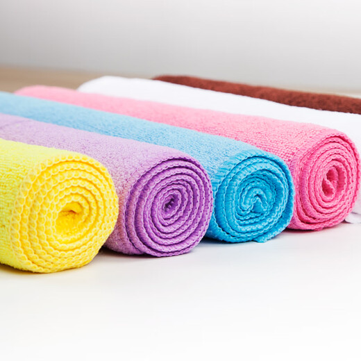 Five-color rags for hotels, cleaning towels, absorbent, wiping tables, wiping floors, glass, household kitchen supplies, housework cleaning rags, cleaning rags vieruodis, color mix, 30*70, medium thickness, 10 packs