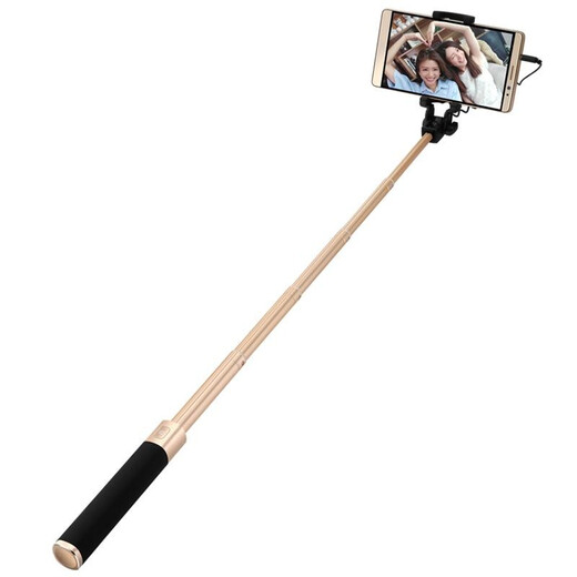 Huawei's original selfie stick is suitable for Honor, Apple, Xiaomi, oppo, vivo android mobile phone, wire-controlled camera artifact, mini and convenient to carry, second generation upgraded model - Dark Night Gold (original anti-counterfeiting) - 3.5mm headphone jack