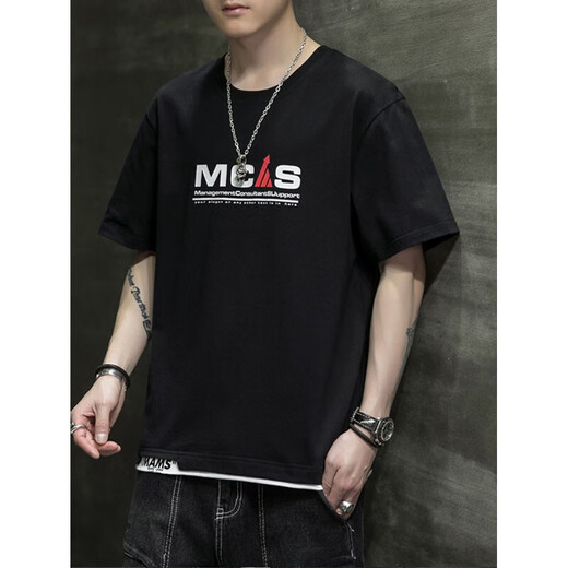 真维斯（Jeanswest）纯棉短袖t恤男潮牌夏季大码胖子宽松薄款半袖打底衫上衣服夏装 102深灰 L