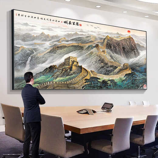 Le royaume secret de la rivière occidentale Anhui et le grand mur soutenant les montagnes et les montagnes, les peintures de paysage, la salle de conférence de bureau, la calligraphie décorative et la peinture, les peintures murales et les peintures murales du salon CT-686 (éternel de base)