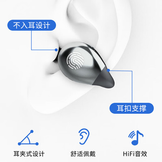 Latto Bluetooth headsets suitable for vivo headsets x100pro/x90 special new s15s12x80 mobile phone universal wireless sports long-lasting wear without pain x60 high sound quality y77 ear clip type Haoyuebai [three true digital display + HIFI sound quality]