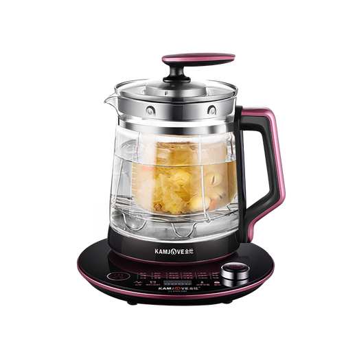 KAMJOVE Multifunctional Health Pot Household Insulation Tea Maker Full Glass Constant Temperature Waterproof Bird's Nest Stew Pot Teapot Flower and Fruit Teapot HT-810 Noble Purple 2L