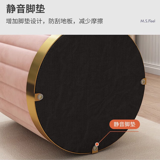 木樽北欧轻奢梳妆凳卧室女生化妆椅网红美甲圆凳小户型梳妆台储物板凳 储物款 米色34*34*40cm