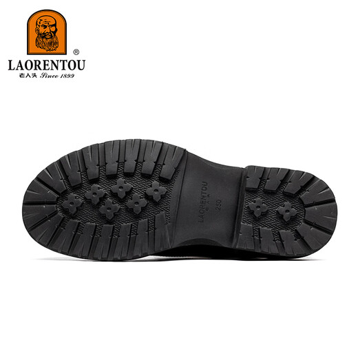 LAORENTOU leather shoes men's shoes business casual large leather shoes high-end brogue brand formal shoes LA11366 black 40