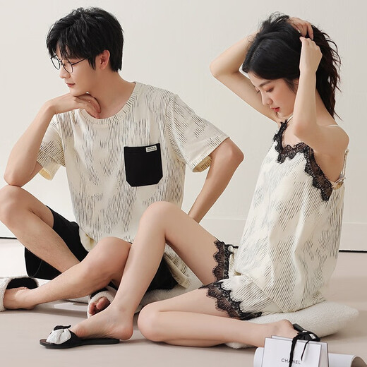 Lemianxina pareja pijama para mujeres en verano algodón de algodón puro ropa para el hogar