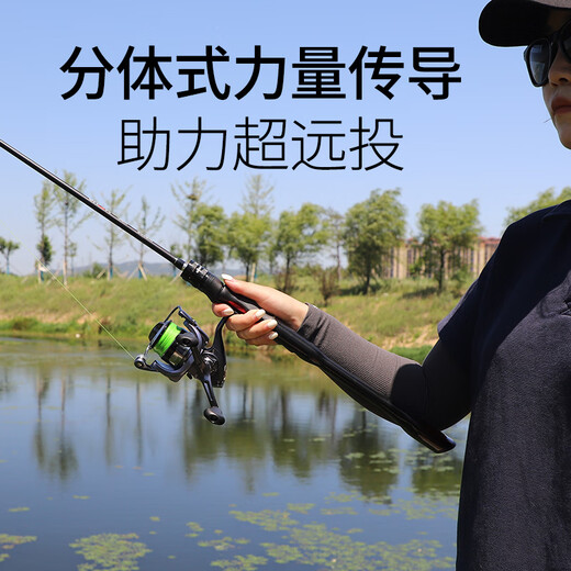 TAIGEK Okalua Rod M Quick Adjustment Universal Newbie Luya Long-drobe Fishing Rod Straight Handle 2.1-meter Spinning Wheel Fishing Tackle Complete Set