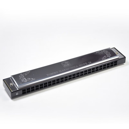 TOMBO imported high-level performance beginner polyphonic HOPE24 hole 6624P adult professional harmonica 24 hole 6624p silver metal lattice 12 pieces + universal harmonica bag VA-2412